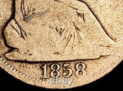 1858 Seated Liberty Silver Half Dollar 50c DDO Mint Error WB-102 VP-001 LDS