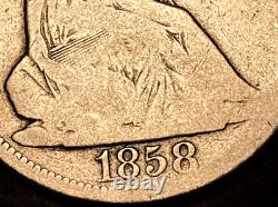 1858 Seated Liberty Silver Half Dollar 50c DDO Mint Error WB-102 VP-001 LDS