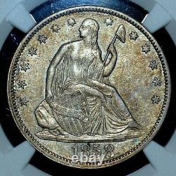 1858-p Seated Liberty Half Dollar Ngc Au-58 50c Silver Almost Unc Trusted