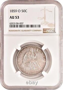 1859-O Seated Liberty Half Dollar 50C About Uncirculated NGC AU53