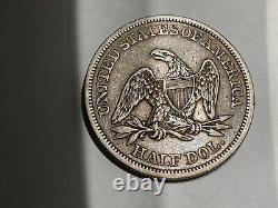 1859 Seated Liberty Half Dollar CHOICE XF/AU, nice mid 19th century coin