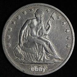 1859 Seated Liberty Silver Half Dollar VF E315 AFQ