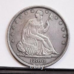 1860-O Liberty Seated Half Dollar Ch AU Details (#42561)