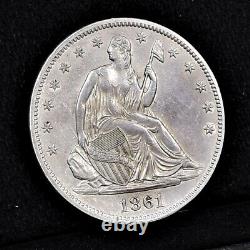1861 Liberty Seated Half Dollar Ch AU Details (#35035)