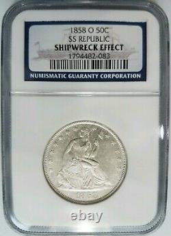 1861 O 50C NGC SS Republic Shipwreck Seated Liberty Silver Half Dollar CS Issue