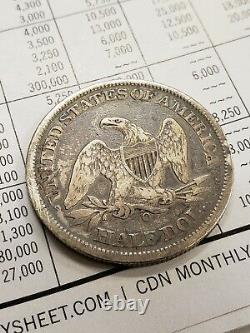 1861-O 50c CSA Obv Seated Liberty Half Dollar Fine Det CONFEDERATE! Lot#T923