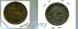 1861 O Liberty Seated Silver Half Dollar Type Coin Vf 7800p