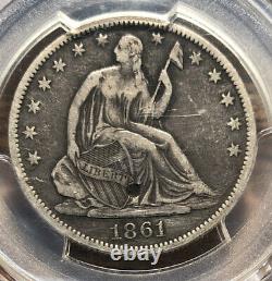 1861 O Seated Half Dollar PCGS Genuine Damage VF Details Confederate States Coin
