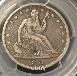 1861 O Seated Half Dollar PCGS Genuine Damage VF Details Confederate States Coin