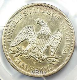 1861-O Seated Liberty Half Dollar 50C. Speared Olive & Bisected Date! PCGS AU