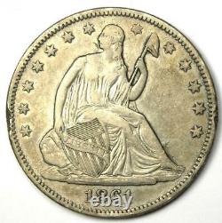 1861-O Seated Liberty Half Dollar 50C XF Detail (EF) Rare Civil War Coin