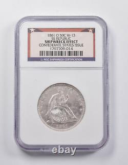 1861-O Seated Liberty Half Dollar Confederate Issue W-13 SS Republic NGC 3980