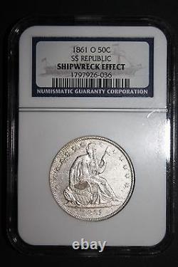 1861 O Seated Liberty Half Dollar From the SS Republic Shipwreck NGC Certified