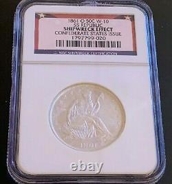 1861 O Seated Liberty Half Dollar Ss Republic Ngc Shipwreck Confederate Issue