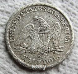 1861-S Seated Liberty Half Dollar Rare Key Civil War Date Sharp Detail Damaged