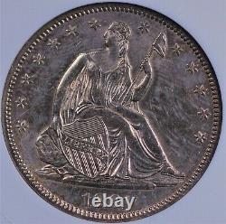 1861 Seated Liberty Half Small White Anacs Au 55 Shimmering White Gold Overlay