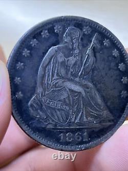 1861-o Seated Liberty Silver Half Dollar (XF) EARLY US COIN ANTIQUE