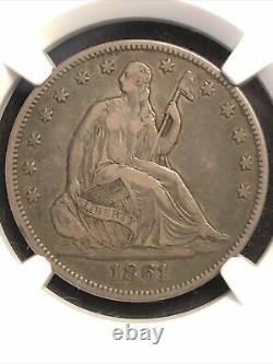 1861 seated liberty half dollar NGC Xf45 Choice Civil War Era Silver Half