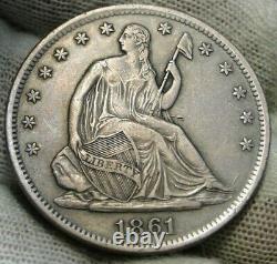 1861S Seated Liberty Half Dollar 50 Cents. Key Date, Nice Coin (216)