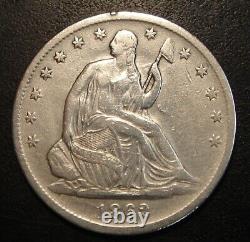1862-S Seated Liberty Half Dollar Silver Coin XF details-cleaned CIVIL WAR DATE