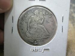1862 S Seated Liberty Silver Half Dollar Made Into A Dog Tag CIVIL War Csa
