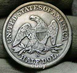 1862S Seated Liberty Half Dollar 50 Cents. Semi-Key Date, Nice Coin (8809)