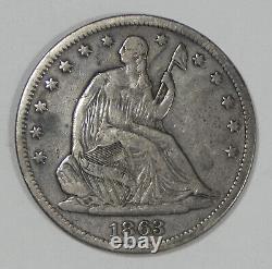 1863-S Liberty Seated Half Dollar FINE/VERY FINE Silver 50c