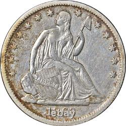 1863-S Seated Half Dollar Civil War Date XF/AU Details Nice Eye Appeal