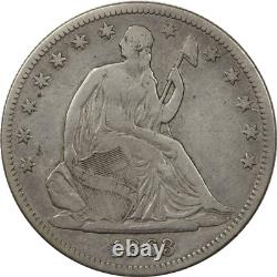 1863 Seated Liberty Half Dollar 50c Circulated, Very Fine