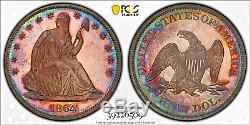 1864 50c PCGS PR65 Seated Liberty Half Dollar PQ (Only 9 Graded Higher by PCGS!)
