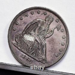 1864 Liberty Seated Half Dollar Ch XF Details (#47540)