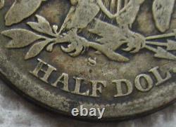 1864-S Seated Liberty Half Dollar Rare Key Civil War Date Good / VG Full Date