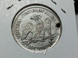 1864-S Seated Silver Half Dollar Holed Nice Detail