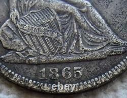1865-S Seated Liberty Half Dollar Rare Key Civil War Date XF / AU Detail Pitted