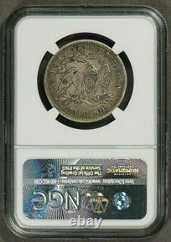 1866 LIBERTY SEATED HALF DOLLAR with motto NGC XF40 extra fine