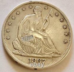 1867-S Seated Liberty Half Dollar XF/AU Details