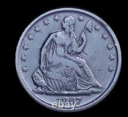 1867 Seated Liberty Half Dollar! $! $! $! $! Gorgeous$! $! $! $! Slightly