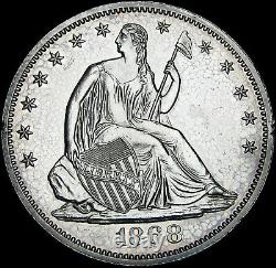 1868 PROOF Seated Liberty Half Dollar Silver - GEM PROOF Details - #L238