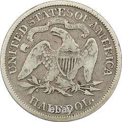 1869 Seated Liberty Half Dollar 50C, Fine F