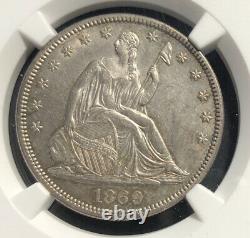 1869 Seated Liberty Half Dollar NGC AU 58