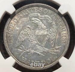1869 Seated Liberty Half Dollar NGC AU 58