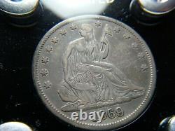 1869 Seated Liberty Half Dollar Nice Collectible Problem Free Coin 90% Silver