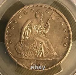 1869. Seated Liberty half Dollar, pcgs xf45, scarce