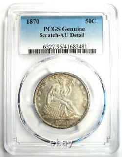 1870 Seated Liberty Half Dollar 50C Certified PCGS AU Details Rare Coin