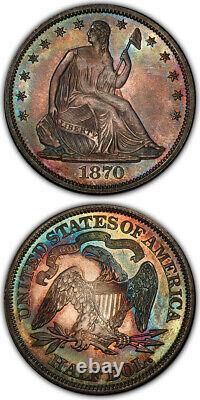 1870 Seated Liberty Half Dollar Pcgs Pr 64 & Cac Fantastic Originality & Color