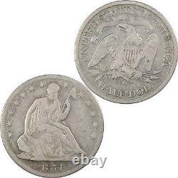 1871 CC Seated Liberty Half Dollar VG Very Good 90% Silver 50c US Type Coin