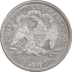 1871 Liberty Seated Half Dollar 50c, Raw Ungraded Coin, XF Detail