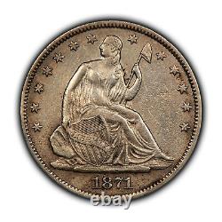 1871-S 50c Seated Liberty Silver Half Dollar Eye Appeal AU+ Dets SKU-H2963