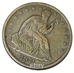 1871-S Seated Liberty Half Dollar 90% Silver 50c KM# 99 Lot B3-365 Low Mintage
