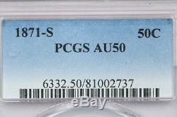 1871-S Seated Liberty Half Dollar PCGS AU50